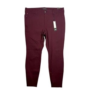 Liverpool Madonna Skinny Pants Plus‎ Size 18W High Rise Aubergine Burgandy NWT